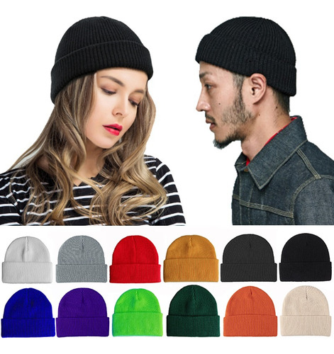 Beanie Gorro Térmico Corto Unisex Tejido En Hilo Hip Hop