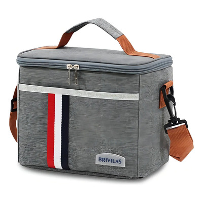 Lonchera Bolsa Térmica Para Almuerzo Con Correa Ajustable 8l Color Gris | Meses sin interés