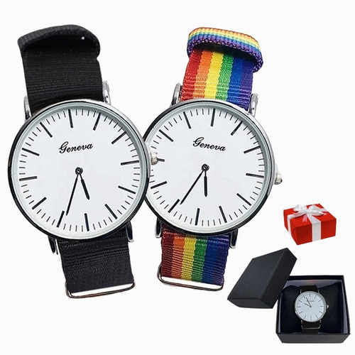 Reloj Pulsera Lgbt Orgullo Gay Extensible Arcoíris Colores