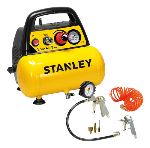 Compresor De Aire Eléctrico Stanley C6bb304stc071 6l 1.5hp 220v Amarillo