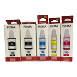 Pack Kit 5  Botella De Tinta Canon Gi-190 M, C , Y, Bk    