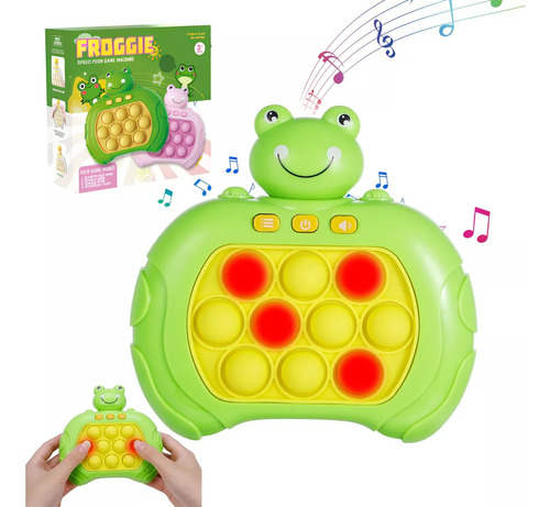 Juguete Pop Antiestres Console Brinquedo Eletrônico Quick Push Game Divertido Fast Push Educativo Con Sonido De Color Verde