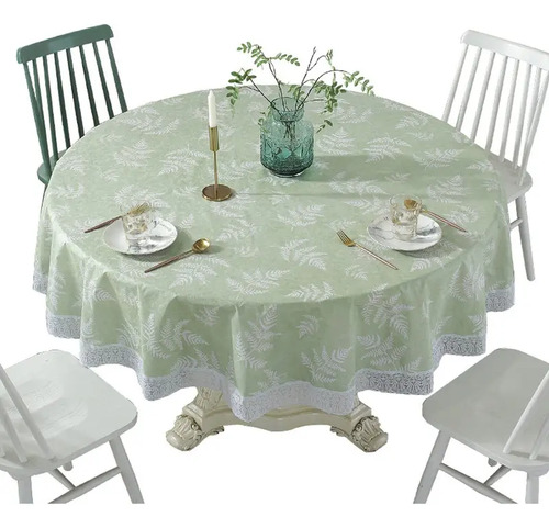 Mantel Impermeable Redondo Pvc Para Mesa