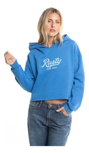 Buzo Canguro Rusty Old School Cropped Hood Mujer