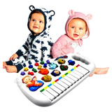 Pianinho Teclado Musical Infantil Som Luz Fazendinha Animais