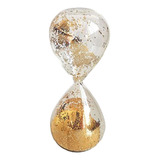 Reloj De Arena De Vidrio Deco Dorado 20 Cms