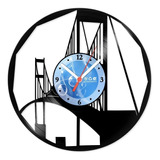 Relógio De Parede Disco Vinil Ponte Golden Gate - Vdi-293