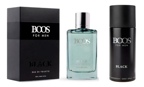Perfume Boos Black 100ml + Desodorante 150ml Hombre Original