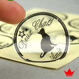 100 Stikers Autoadhesivos Transparentes Personalizados 3cm