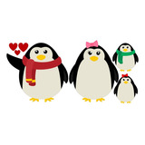 Adesivo De Geladeira Família Pinguins Grande