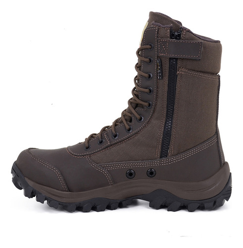 Bota Airstep 8628-7 Coturno Ziper Militar Marrom Original 