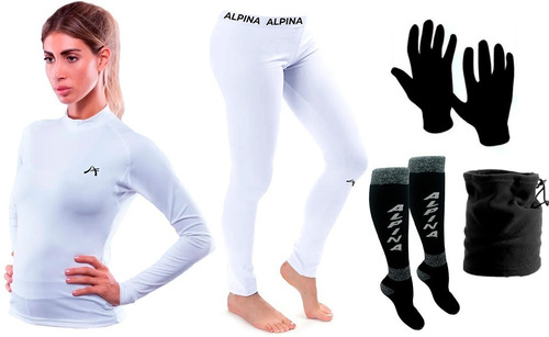 Conjunto Termico Alpina Dama Mujer + Guantes Cuello Medias C