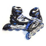 Rollers Patines Profesionales 72mm Extensibles Azul Y Negro