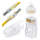 Conectores Pasantes Gtz Rj45 Cat5e Y Boo De Alivio De Tensió