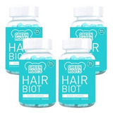 4 Frascos Hair Gummies Biotin Gomitas Biotina 