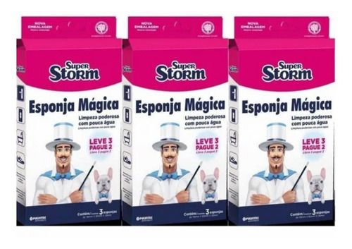 Kit Esponja Mágica Super Storm Uso Geral - Leve 9 Pague 6