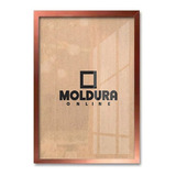 Moldura Decorativa Rosê Gold 35x20 P/ Foto 20x35 Com Vidro