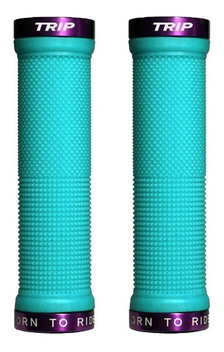 Puños De Bicicleta Trip Grips Doble Ring Turquesa/purpura 