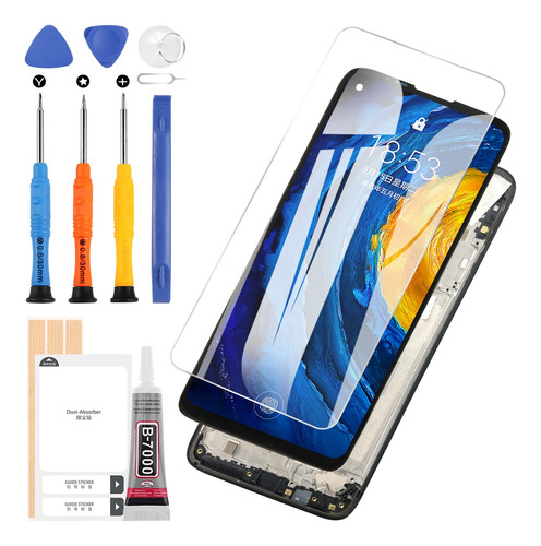 Para Moto G8 Power Xt2041-1 Pantalla Táctil Lcd Con Marco