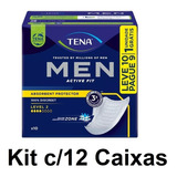 Kit C/12 Absorvente Masculino Tena Men Level 2 C/ 10 Cada