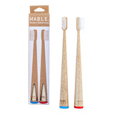 Mable Paquete De Dos Cepillos De Dientes De Bambu, Cerdas Su