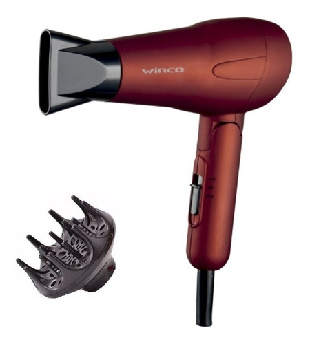 Secador De Pelo Mini Plegable Viaje Con Difusor Winco W190 