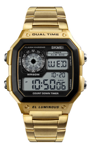 Reloj Digital Skmei Con Brazalete De Acero Inoxidable 1335