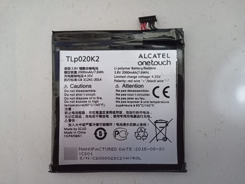 Bateria Alcatel Onetouch Tlp 020k2 2000mah