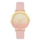 Nine West Reloj De Diseñador Rosa Con Dorado Nw/2346gplp Dht Color De La Correa Rosa Claro Color Del Bisel Dorado Rosa Color Del Fondo Dorado Rosa