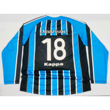 Camisa Jogo Grêmio 2004 Kappa Manga Longa  18 Tricolor G