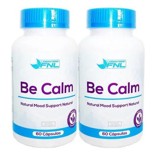 Be Calm Fnl 120 Capsulas 2x60. Animo Ansiedad Sabor Natural / 2 Frascos