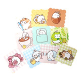 Set De 10 Stickers Molang Kawaii