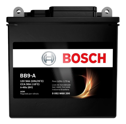 Bateria Dafra_speed 12v 9ah Bosch Bb9-a (yb7-a)