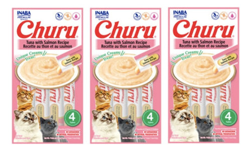 Inaba Cat Snack Churu 4 Piezas | Snack Cremoso Salmón X 3 U