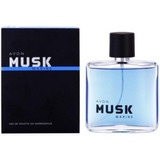 Perfume Musk Marine Avon 75ml Spray Atomizador Celeste Azul