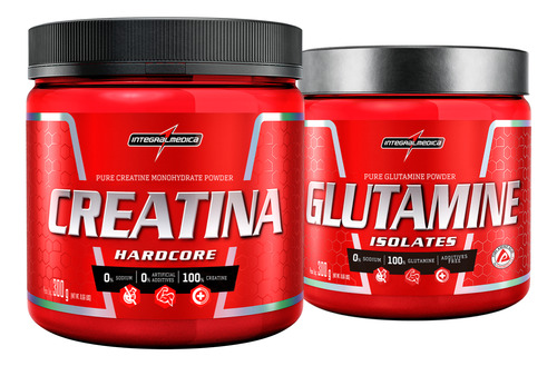 Creatina Monohidratada 300g Glutamina 300g Integral Médica