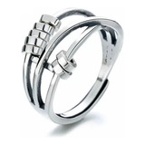 Anillo Ajustable Plata 925 Antiestres Ansiedad Joyeria Mujer