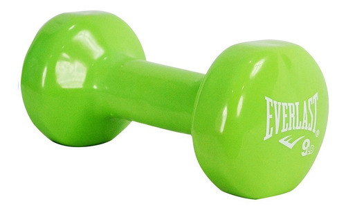 Mancuernas Encauchetadas En Vinilo 9 Lb Everlast Color Verde Claro