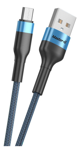 Cable De Carga Rápida Usb-c Antinudos 1mt Master-g Mgcatc3a Color Azul