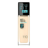 Base De Maquillaje Líquida Maybelline Fit Me Matte + Poreless- Base De Maquillaje Maybelline Fit Me Matte + Poreless De 30ml Tono 110 Porcelain - 30ml 30g