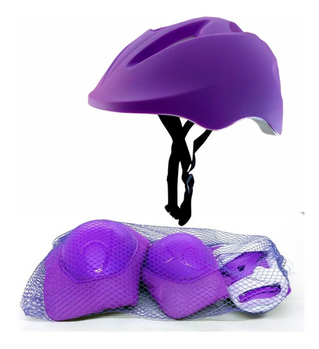 Kit Casco Infantil Para Patines Bicicleta Skate