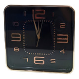 Relógio Parede Grande 35cm Quadrado Preto Silencioso Cozinha