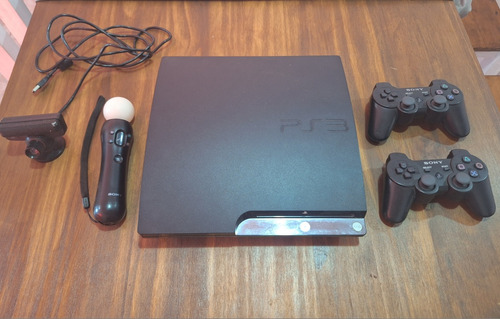Ps3 Playstation 3 Slim 150 Gb 2 Joysticks Kit Move