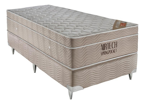 Cama Box E Colchão Airtech Springpocket (88x188) - Ortobom