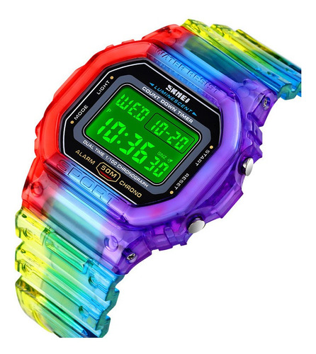 Reloj Colores Multicolor Deportivo Skmei Dama Mujer Digital