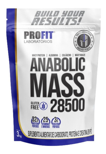 Hipercalórico Anabolic Mass 28500 3kg - Profit Laboratórios