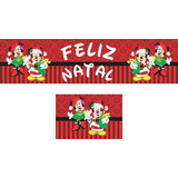 Tapete Para Cozinha Capacho Natal Mickey Kt37 200x40+60x40