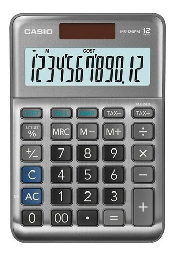 Calculadora Casio Escritorio Acabado Metal Gris Ms-120fm