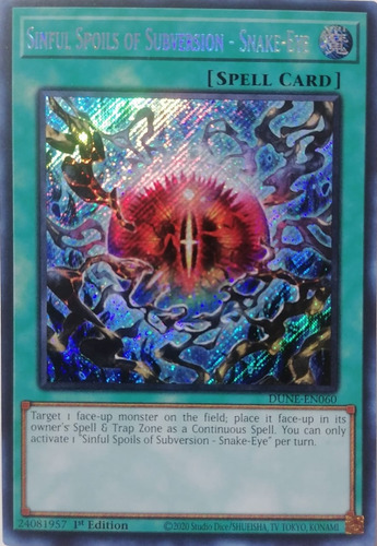 Yugioh! Sinful Spoils Of Subversion-snake-e Dune-en060 1st