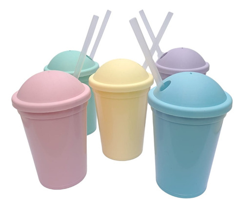 Vasos Milkshake P/ Personalizar Color Pastel A Eleccion X20u